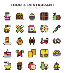 Set of Food and Restaurant icons. Vector Illustration.