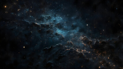 Night sky adorned with sparkling stars scattered across a deep black canvas, creating a tranquil cosmic view.