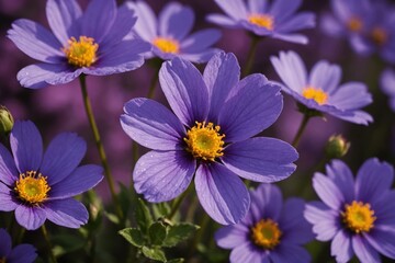 Obraz premium Beautiful Macro Shot of Magic Flowers. Border Art Design.Extreme close up Photography.Conceptual Abstract Image.Violet Nature Background.Artistic Floral Art.Creative Wallpaper.Amazing Spring Flower.