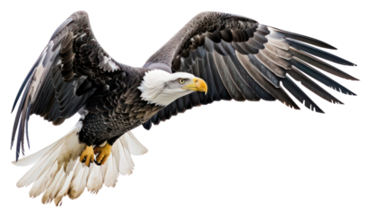 PNG Majestic bald eagle in flight