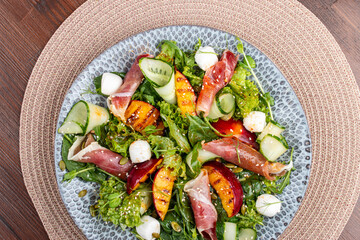 Ham and Nectarine Salad with Herbs and Balsamic Dressing