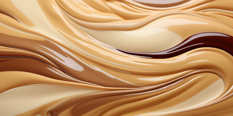 Soft creamy texture, milk chocolate, cream, caramel, chocolate background	