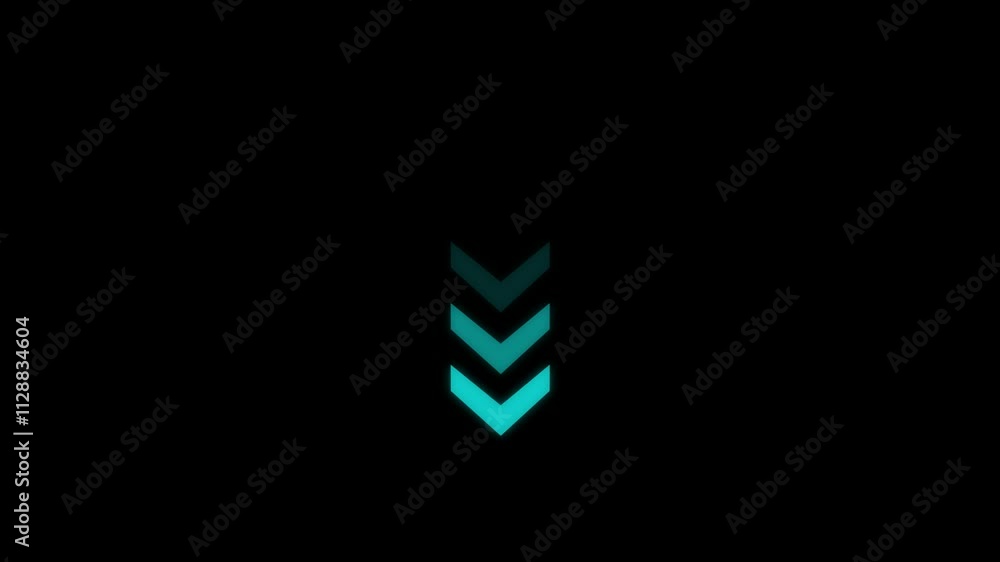Poster down direction arrows animation. arrows animation on black background. downloading arrow icon concep
