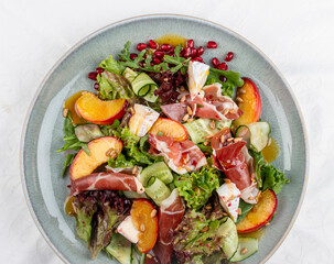 Ham and Nectarine Salad with Herbs and Balsamic Dressing
