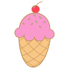 Ice cream hand drawn cartoon 