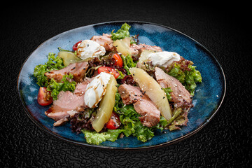Veal and Pear Salad with Cherry Tomatoes in Balsamic Dressing