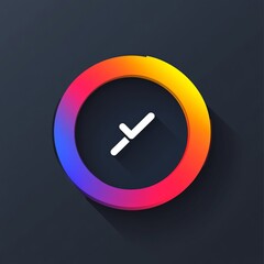 Fototapeta premium Colorful Minimalist Clock Icon Design