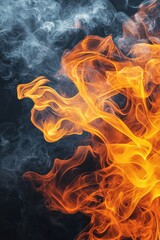 Fototapeta premium A close up of a flame with smoke surrounding it