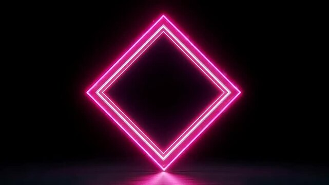 Dynamic neon shapes in motion with vibrant pink glowing effect