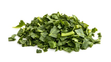 Fototapeta premium Chopped Rapini isolated in white background