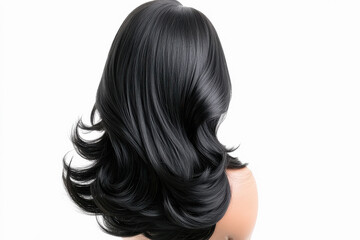 Naklejka premium Black hair wig isolated on a white background