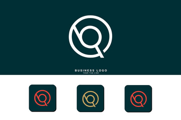 Set of BQ, QB, B, Q, Abstract Logo design