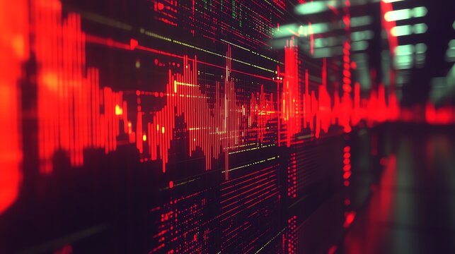 Analyst reviewing market trends on a screen close up on data analysis dynamic Composite in a financial office