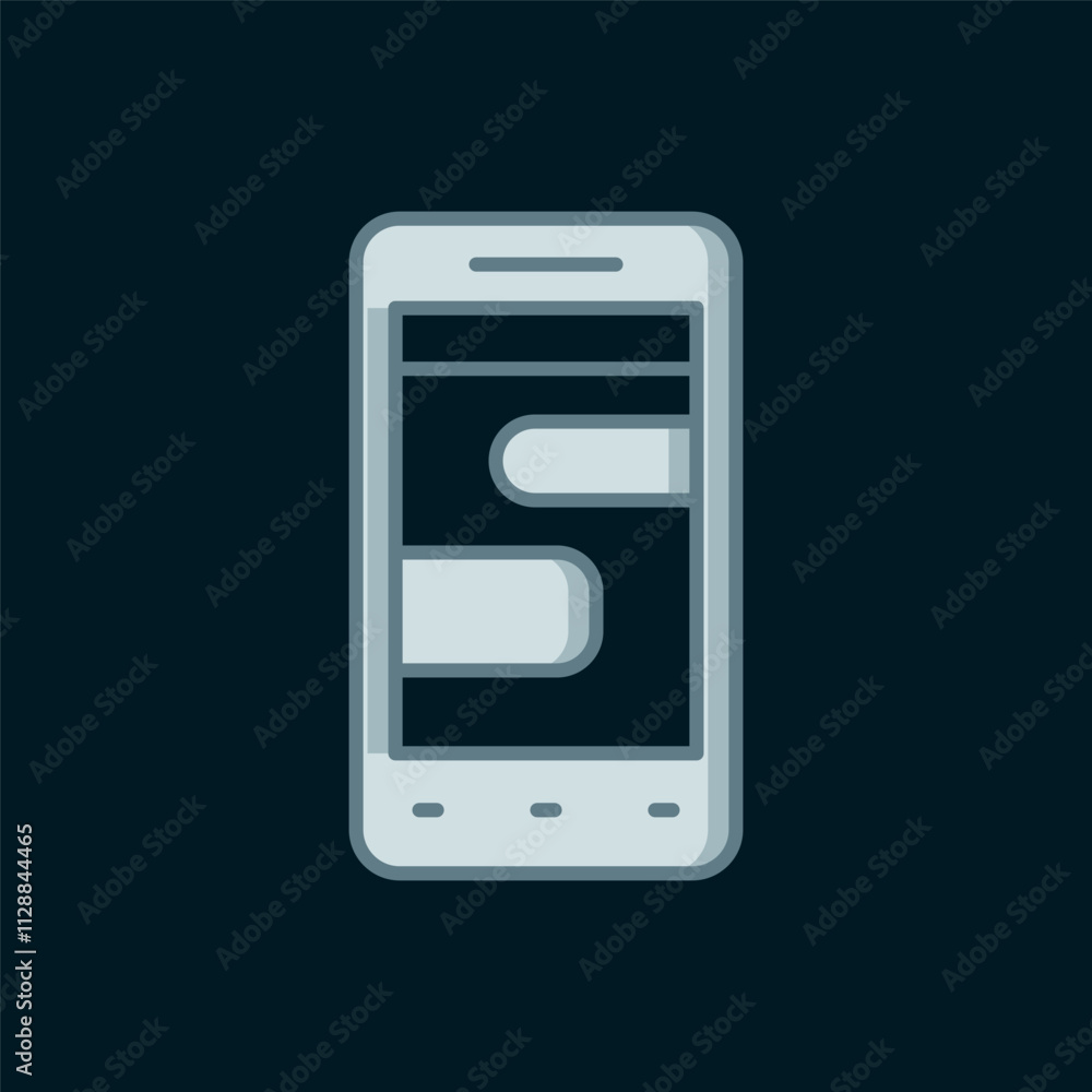 Poster line new chat messages notification on phone icon isolated on black background. smartphone chatting 