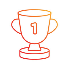 Trophy gradient icon with white background vector stock illustration