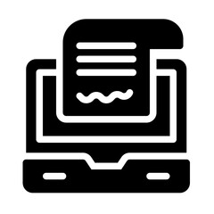 Fototapeta premium Icon 3Dprint Laptop With Style Glyph