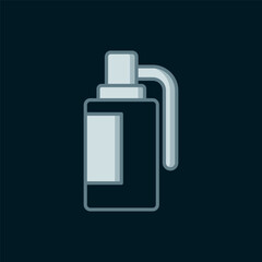 Line Hand grenade icon isolated on black background. Bomb explosion. Flat filled outline style with shadow. Vector