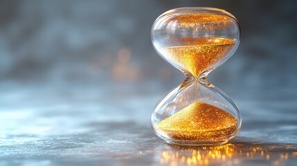 Golden Hourglass Time Luxury Success Deadline Sand Concept