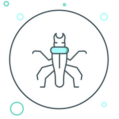 Line Termite icon isolated on white background. Colorful outline concept. Vector