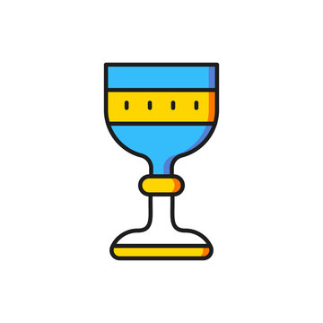 recommend clip art: Color Medieval goblet icon isolated on white background. Flat filled outline style with shadow. Vector