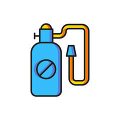 Color Pressure sprayer for extermination of insects icon isolated on white background. Pest control service. Disinfectant sprayer. Flat filled outline style with shadow. Vector