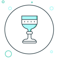 Line Medieval goblet icon isolated on white background. Colorful outline concept. Vector