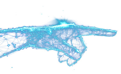 PNG Digital hand hologram connections technology pointing.