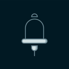 Obraz premium Line Ringing alarm bell icon isolated on black background. Fire alarm system. Service bell, handbell sign, notification symbol. Flat filled outline style with shadow. Vector