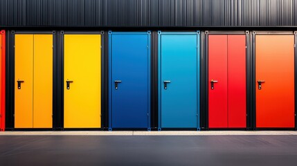 Vibrant Multi-Colored Doors in Modern Architectural Design for Contemporary Spaces