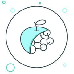 Line Biological structure icon isolated on white background. Genetically modified organism and food. Colorful outline concept. Vector