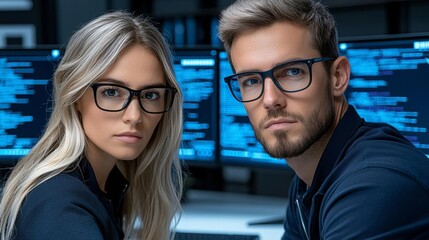 minimal photostock of a  System Administration and Machine Learning Engineer Programming at His Workstation