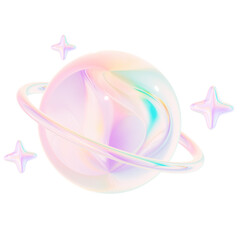 3D Iridescent rainbow stickers 