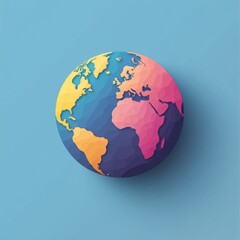 Obraz premium Colorful Papercut Earth Globe Art
