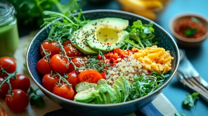 Fresh veggie bowl recipe kitchen food photography bright natural light culinary delight healthy eating inspiration