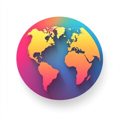 Vibrant Colorful Papercut Earth Globe Design