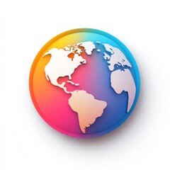 Fototapeta premium Vibrant Colorful 3D Earth Graphic Design