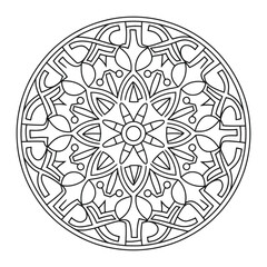 Bohemian Mandala Vector - Flower Mandala Coloring Page to Color Easy.