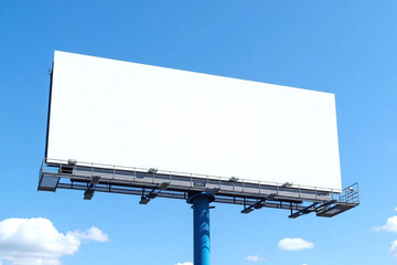 blank billboard on blue sky