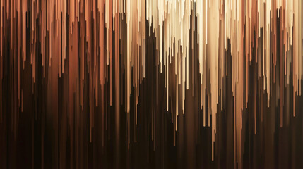 Vertical streams of mocha mousse pixels create a dynamic and soothing effect descending downwards