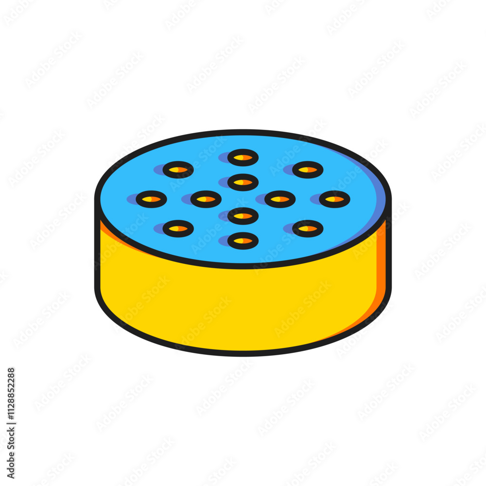 Poster color water sensor icon isolated on white background. flat filled outline style with shadow. vector