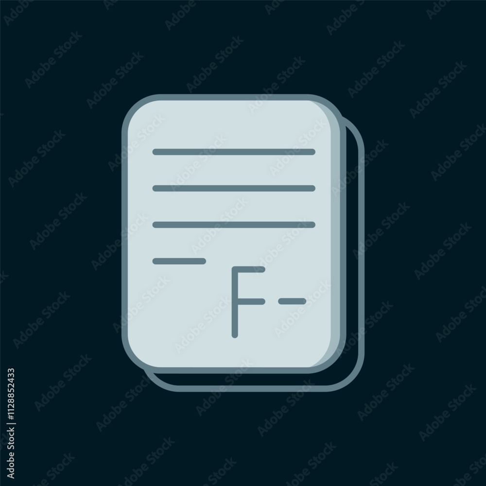 Poster line exam paper with incorrect answers survey icon isolated on black background. bad mark of test re