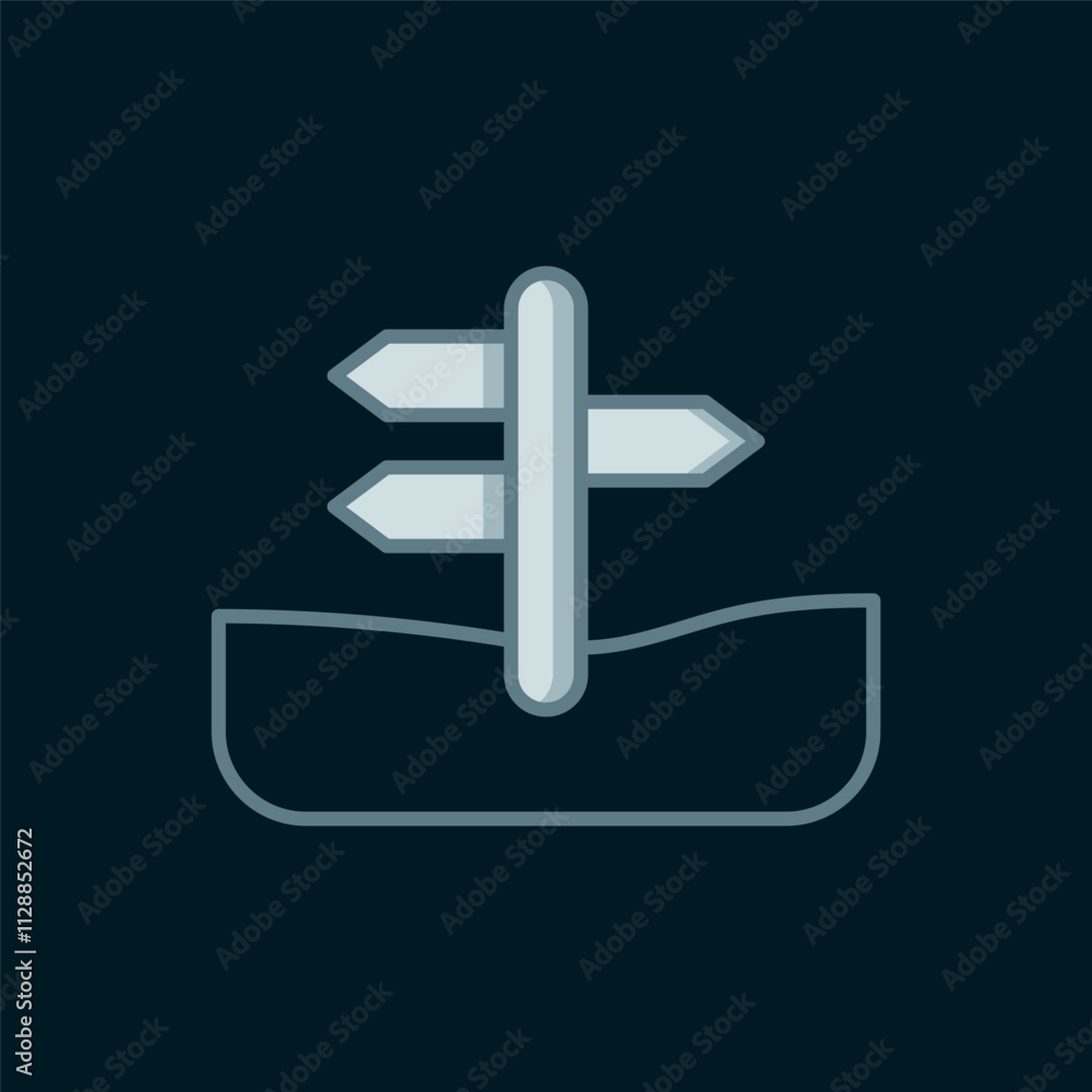 Poster line road traffic sign. signpost icon isolated on black background. pointer symbol. isolated street 