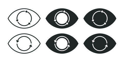 Eye sync rotation icon. Illustration vector