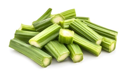 Chopped Lady Finger isolated in white background