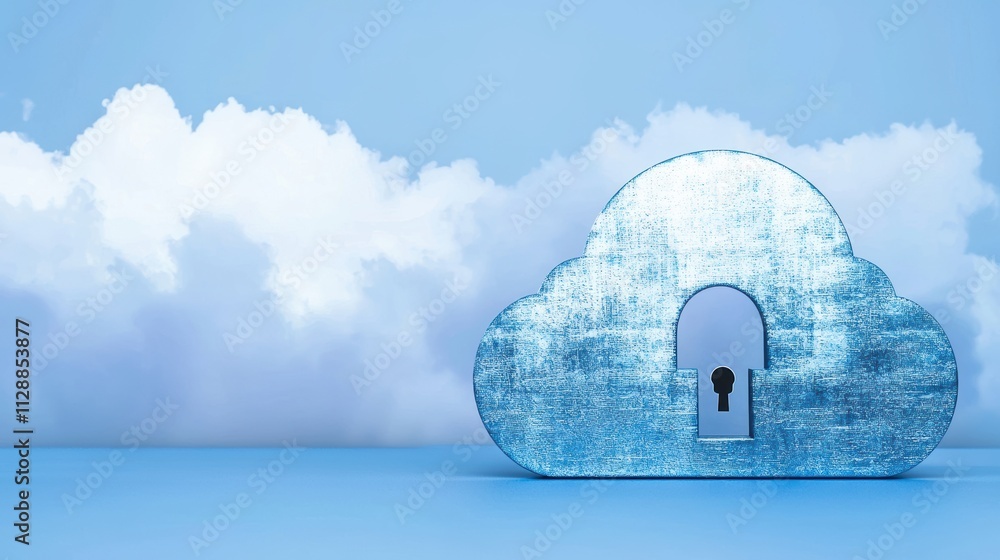 Aufkleber digital visualization of cybersecurity concepts with cloud storage and lock protection