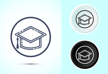 Graduation hat icon design, academic cap icon for apps and websites