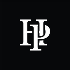 PH letter logo concept isolated on white background. HP Logo