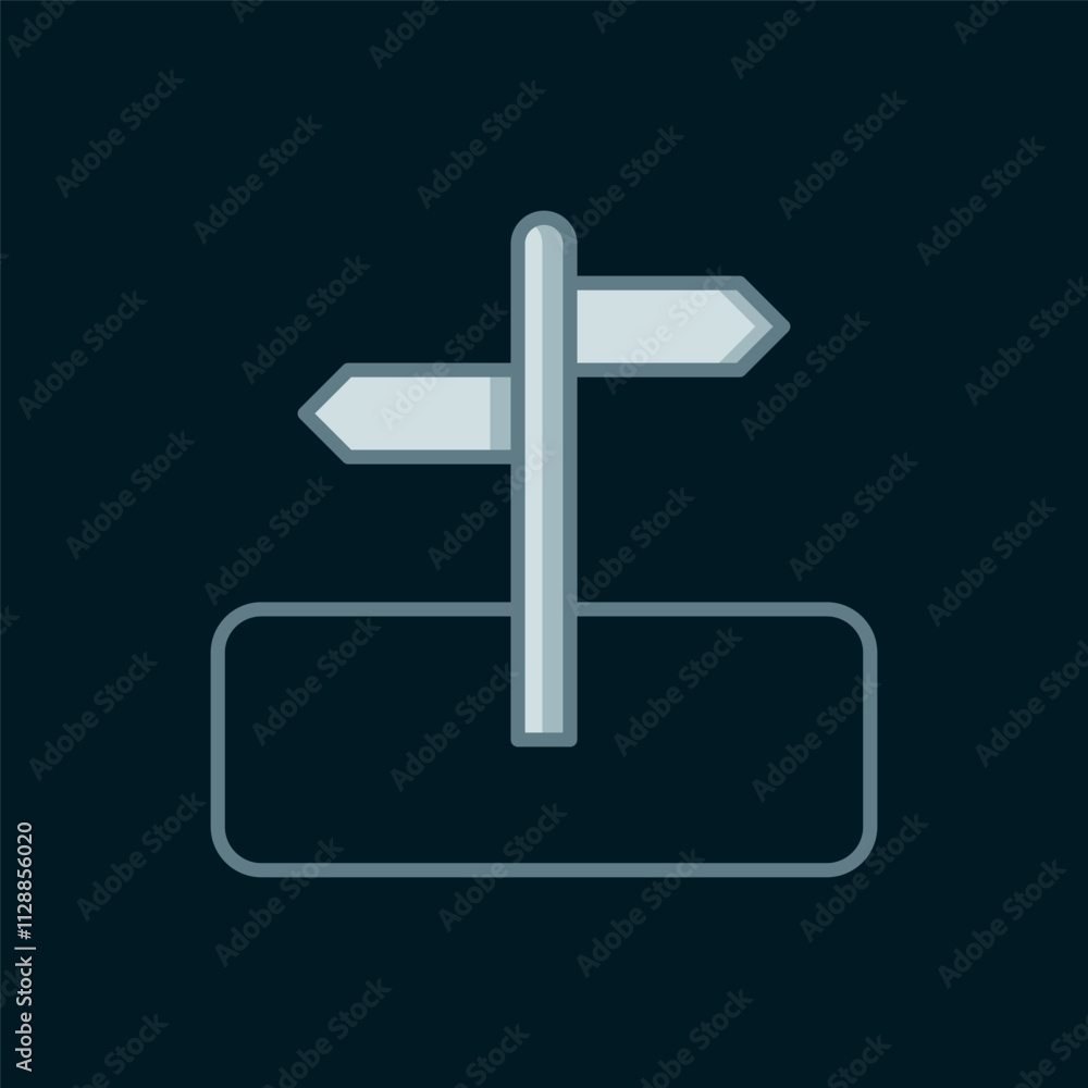 Poster line road traffic sign. signpost icon isolated on black background. pointer symbol. isolated street 