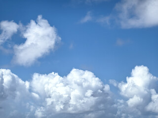White fluffy clouds in a blue sky