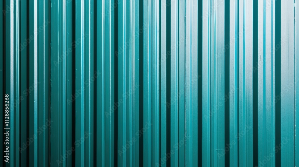 Poster Blue Metallic Surface with Vertical Lines and Texture for Modern Design Applications
